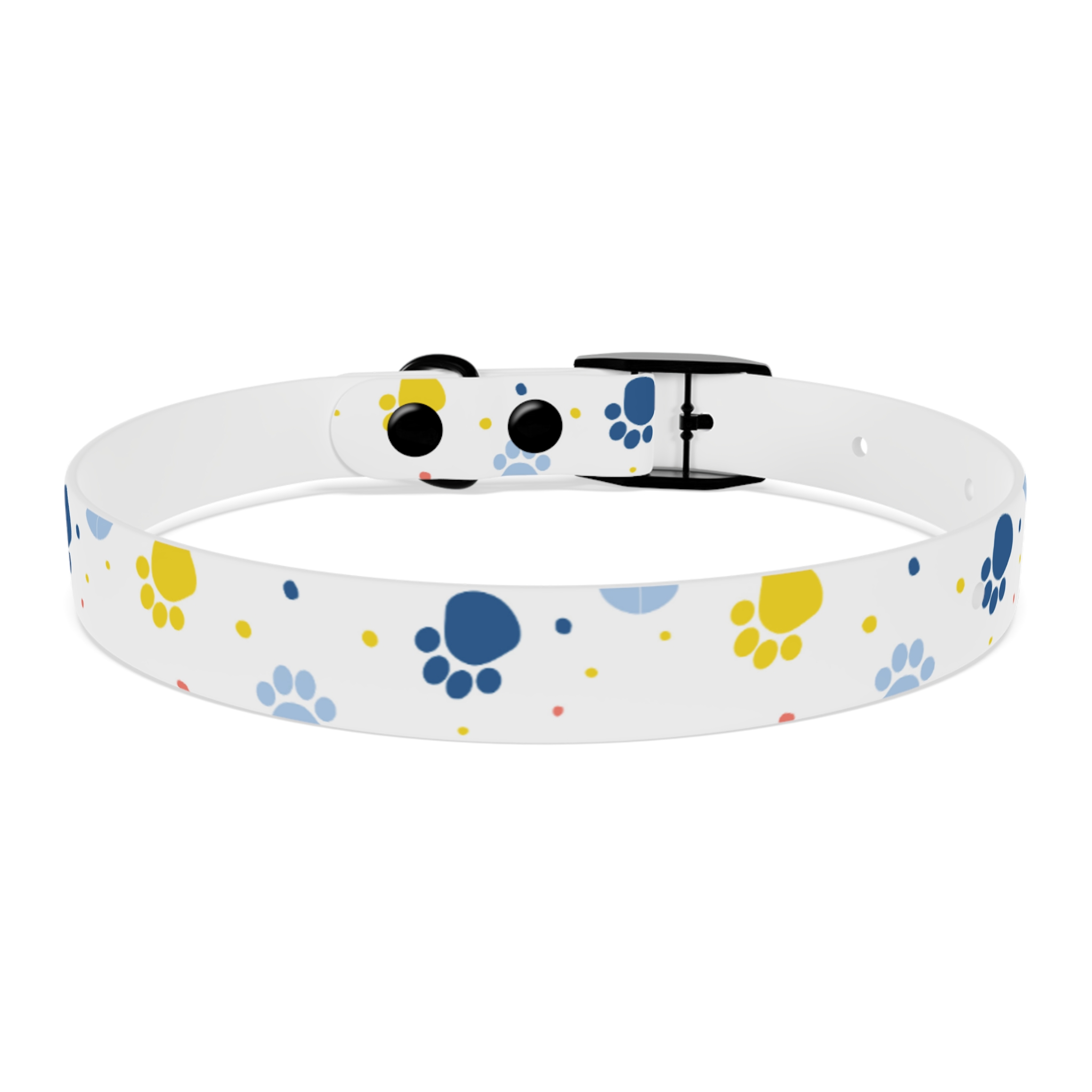 Playful Dog Collar with Colorful Paw Prints, Adjustable Pet Accessory, Perfect for Dog Lovers, Gift for Pet Birthdays, Fun Dog Fashion - Image 2