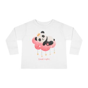 Cute Panda Toddler Long Sleeve Tee, Kids Shirt, Baby Gift, Toddler Apparel, Birthday Outfit, Nursery Wear, Goodnight Tee