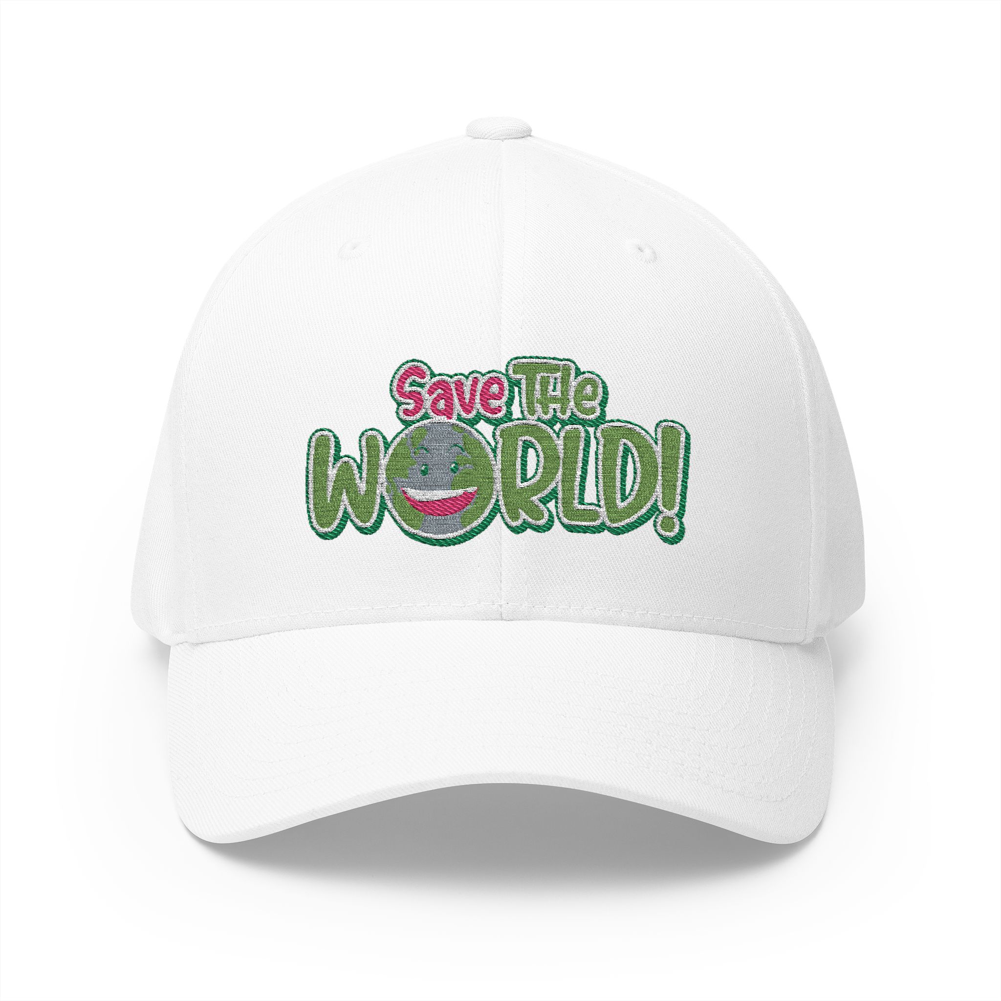 Eco-Friendly 'Save The World' Embroidered Cap, Sustainable Gift, Casual Style, Outdoor Activities, Earth Day Gift, Trendy Headwear