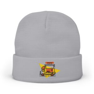 Embroidered Food Truck Beanie - Cozy Knit Hat for Foodies, Unique Winter Accessory, Great for Gifting, Festival Wear, Casual Outing