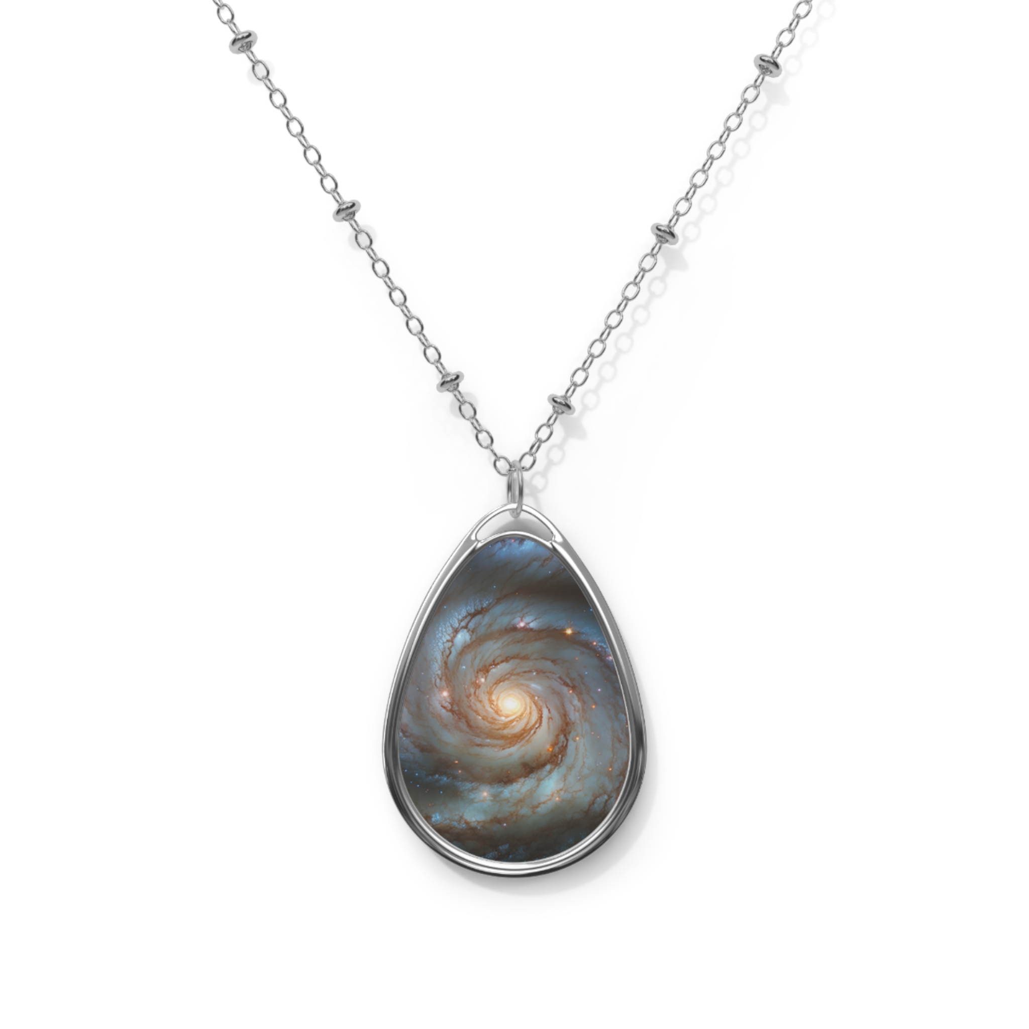 Oval Necklace, Jewelry, Celestial Pendant