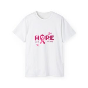 Hope for a Cure Tee, Breast Cancer Awareness Shirt, Unisex Cotton T-Shirt, Gift for Survivor, Pink Ribbon Apparel