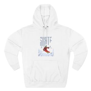 Skiing Fleece Hoodie, Cozy Sweatshirt, Winter Apparel, Outdoor Sports Gear, Perfect Gift for Ski Lovers, Fun Snowboarding Holiday Wear