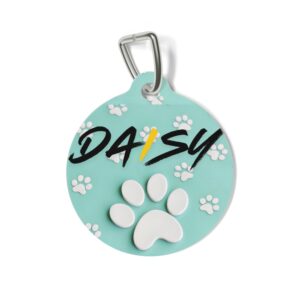 Personalized Pet Tag for Dogs & Cats, Custom Name Pet ID Tag, Unique Pet Accessories, Paw Print Pet Tags, Gift for Pet Lovers