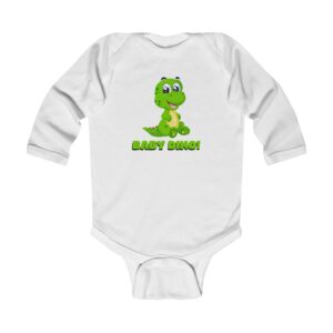 Cute Baby Dino Long Sleeve Bodysuit, Infant Dinosaur Apparel, Baby Shower Gift, Toddler Shirt, Cute Baby Clothes, Newborn Outfit