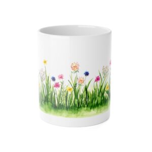 Floral Garden Mug - Hand-painted Spring Design, Coffee Lover Gift, Botanical Décor, Flower Enthusiast Mug, Tea Time Favorite