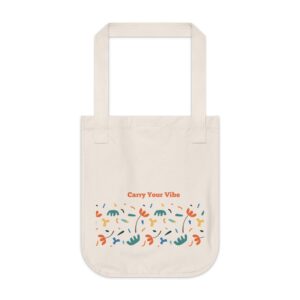 Organic Canvas Tote Bag with Design - Eco-Friendly  Reusable