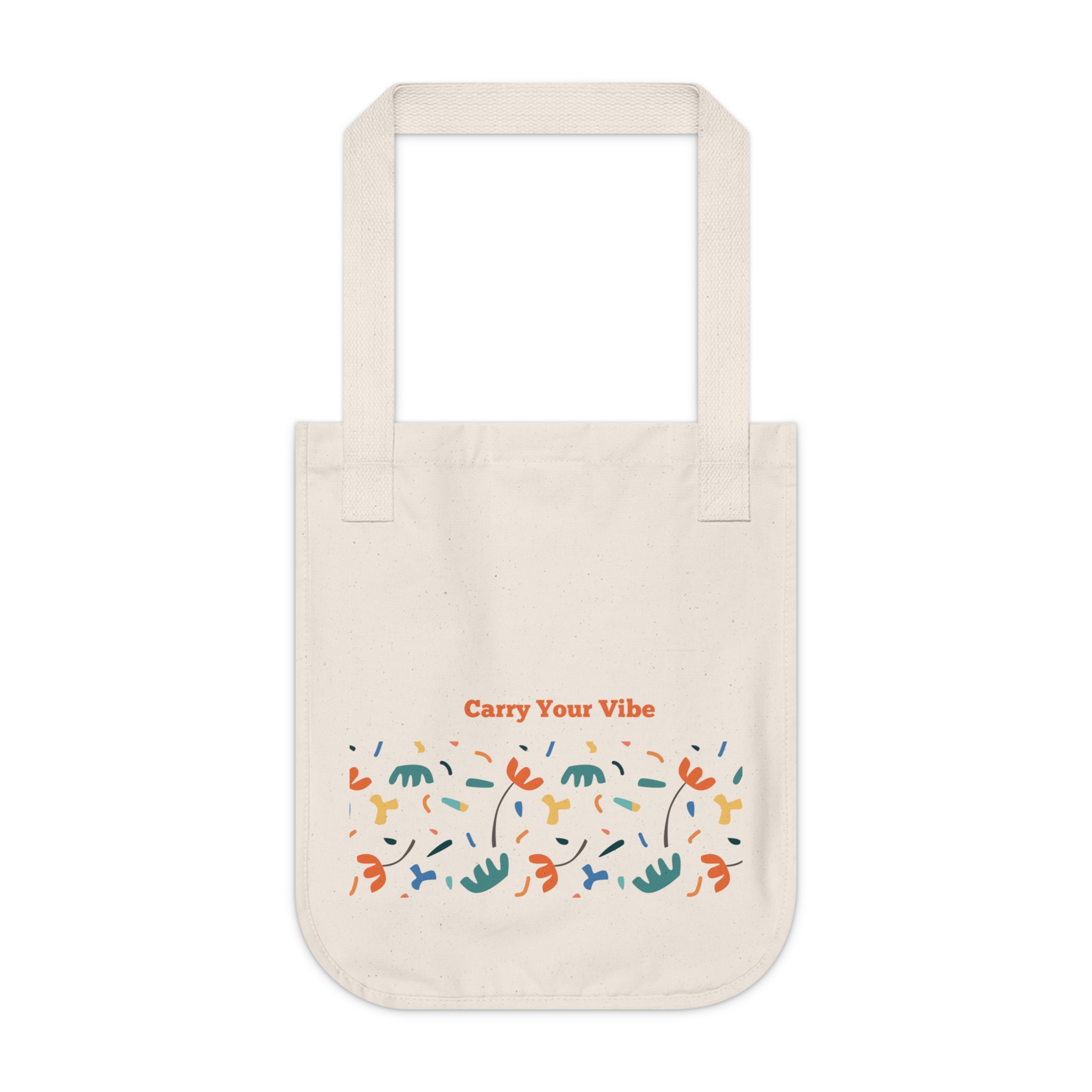 Organic Canvas Tote Bag with Design - Eco-Friendly Reusable