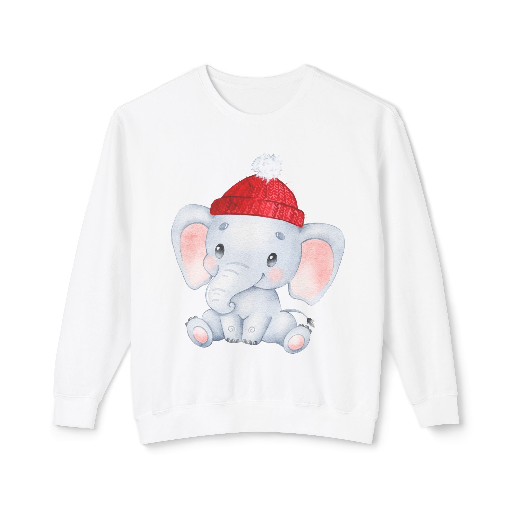 Adorable Elephant Crewneck Sweatshirt, Cute Unisex Sweatshirt, Perfect Gift for Kids, Animal Lover Apparel, Cozy Lightweight Top