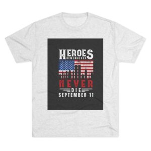 Heroes Remembered 9/11 Unisex Crew Tee, Patriot Tee, Memorial Shirt, September 11th Tribute, Commemorative T-Shirt, American Spirit