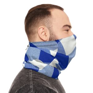 Plaid Neck Gaiter with Drawstring — Winter Face Warmer & Scarf