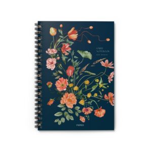 Navy Bloom Ruled Journal