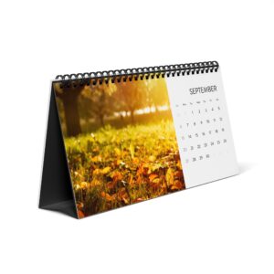 2026 Scenic Desktop Calendar - Grid Monthly Planner
