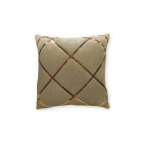 Gold Lattice Velvet Square Pillow