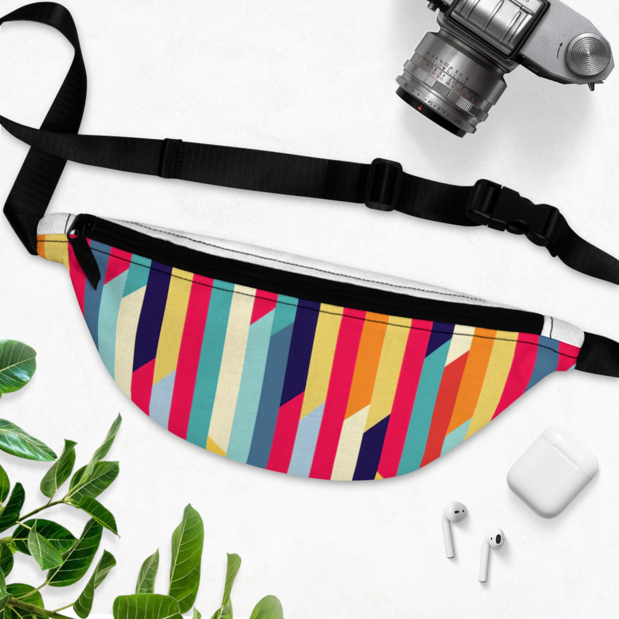 Fanny Pack — Colorful Stripes Waist Bag - Image 3